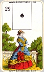 Die Dame antike Lenormandkarten der vereinigten Stralsunder Spielkartenfabriken AG