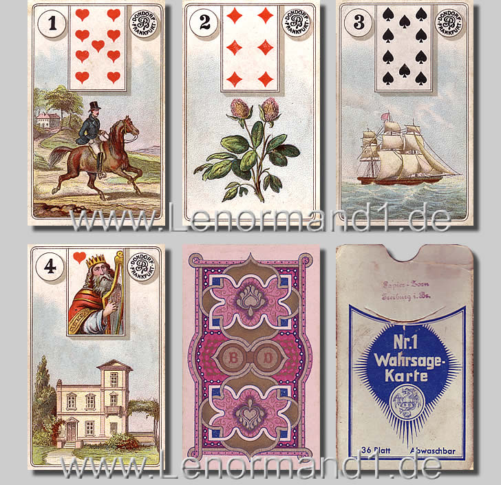 Dondorf Lenormand Nr.1, Spielkarten Motive