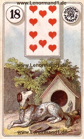 Hund Lenormand Bedeutung antike Dondorf Lenormandkarten