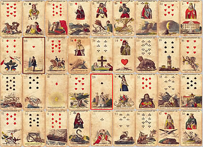 Antike Lenormand Karten die Groe Tafel