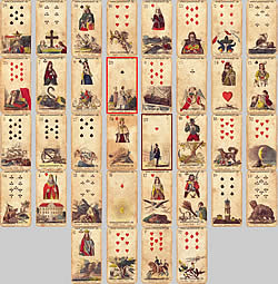 Antike Lenormand Karten die Groe Tafel